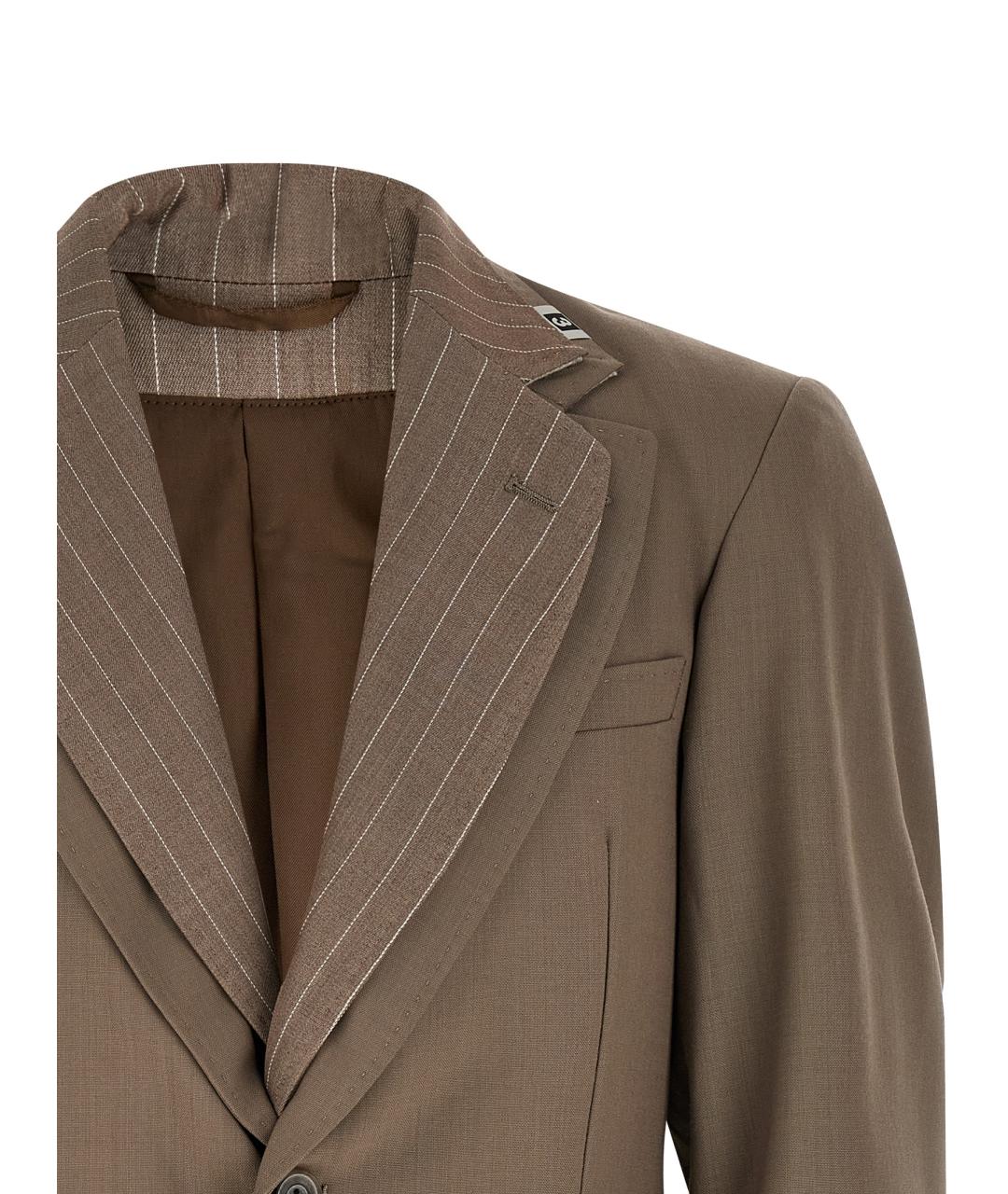 MAISON MIHARA YASUHIRO Коричневый шерстяной пиджак, фото 3