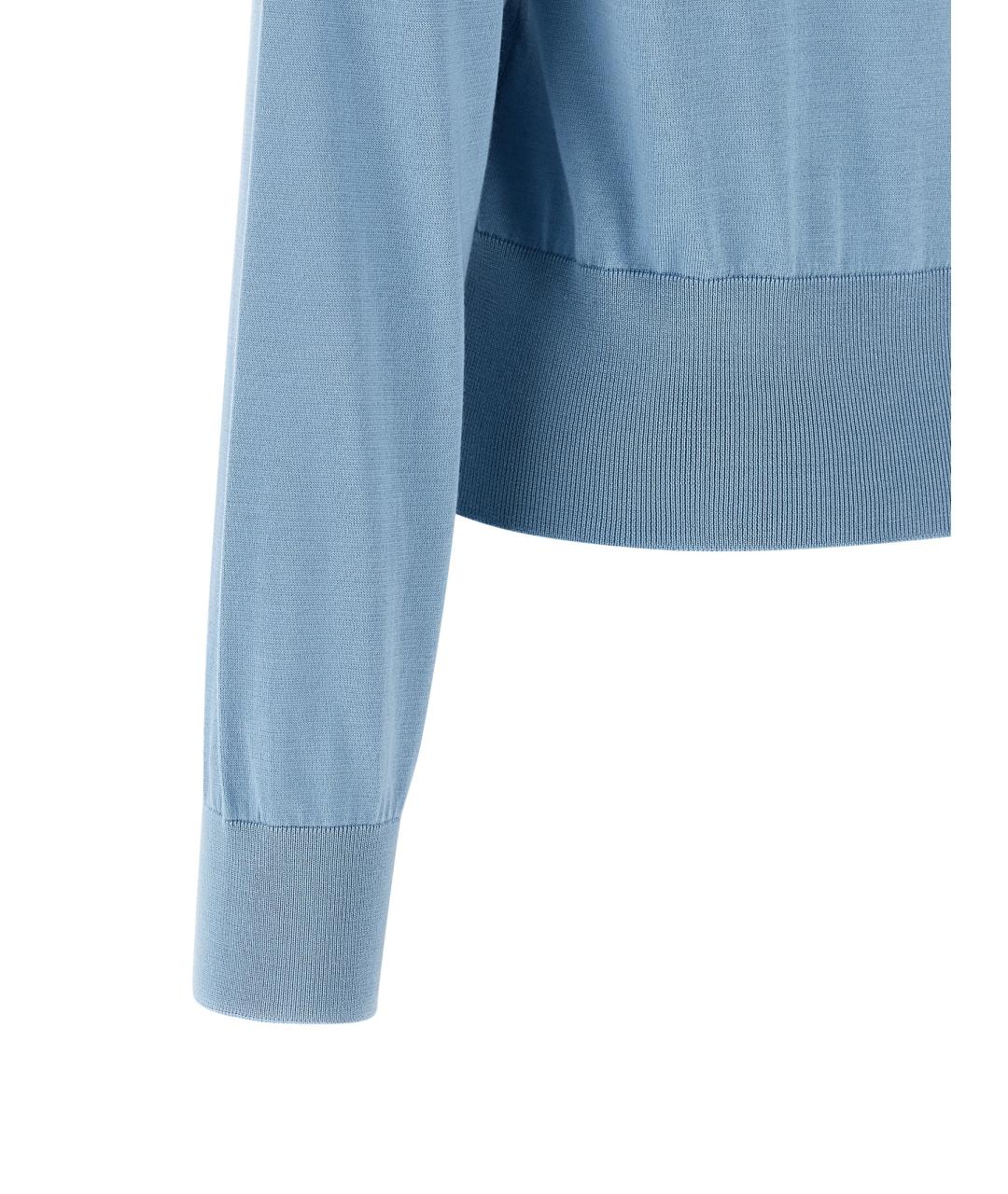 DOLCE&GABBANA Голубой шелковый кардиган, фото 4