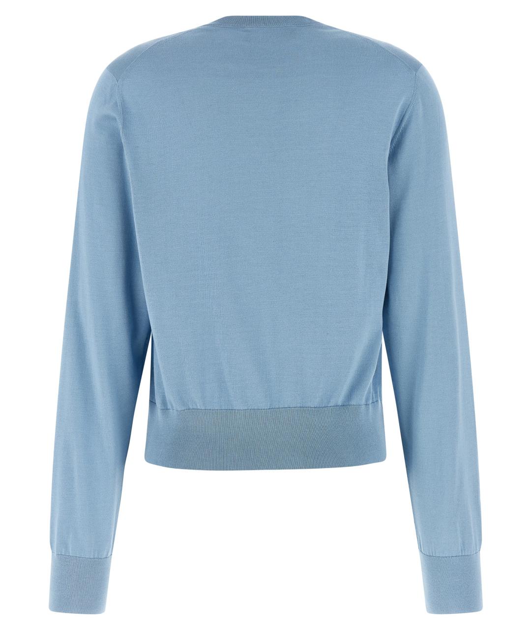 DOLCE&GABBANA Голубой шелковый кардиган, фото 2