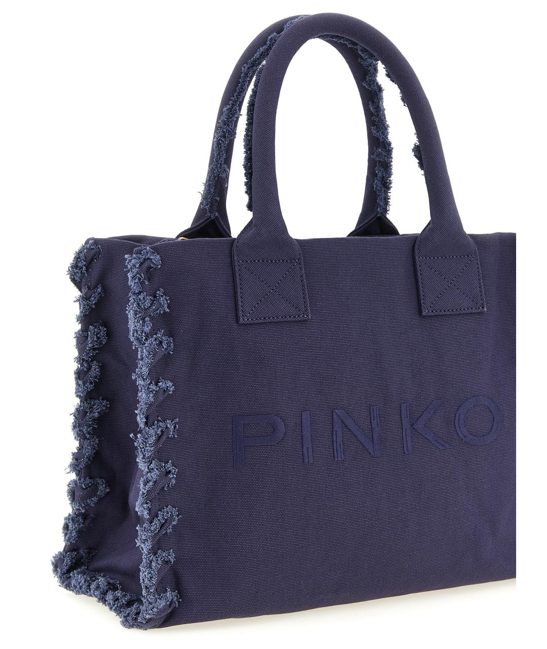 PINKO Синяя хлопковая сумка тоут, фото 3