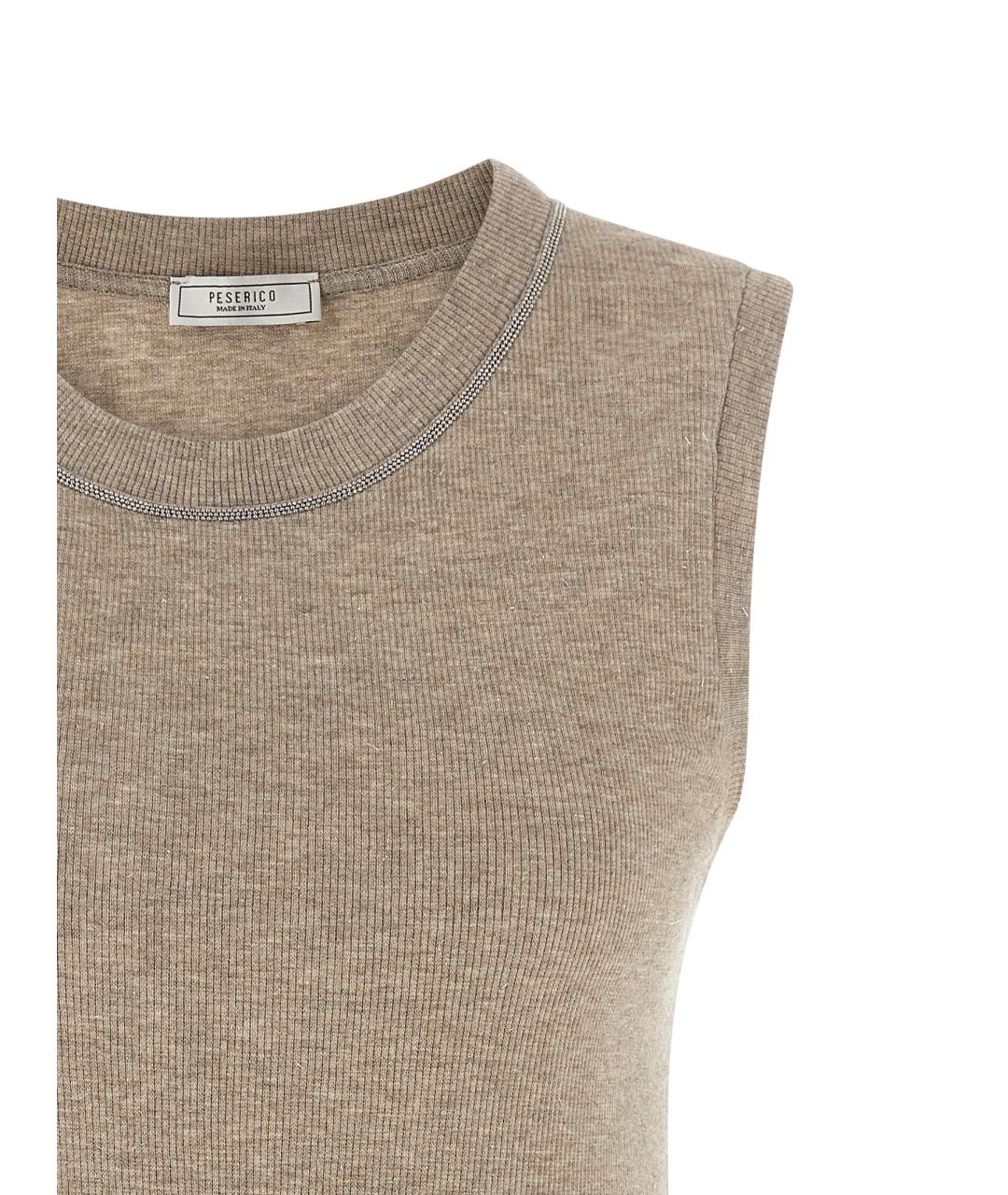 PESERICO Бежевая вискозная майка, фото 3