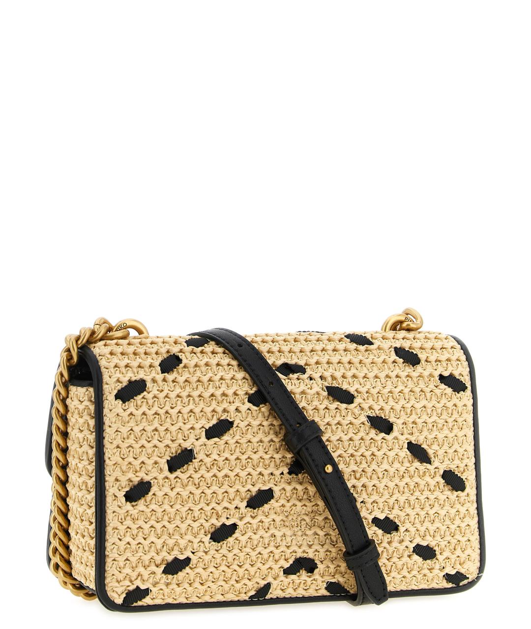 PINKO Бежевая пелетеная сумка через плечо, фото 2