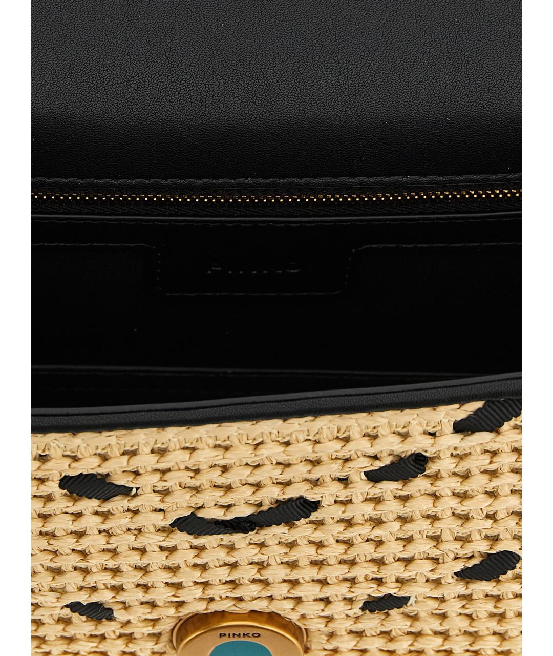 PINKO Бежевая пелетеная сумка через плечо, фото 4