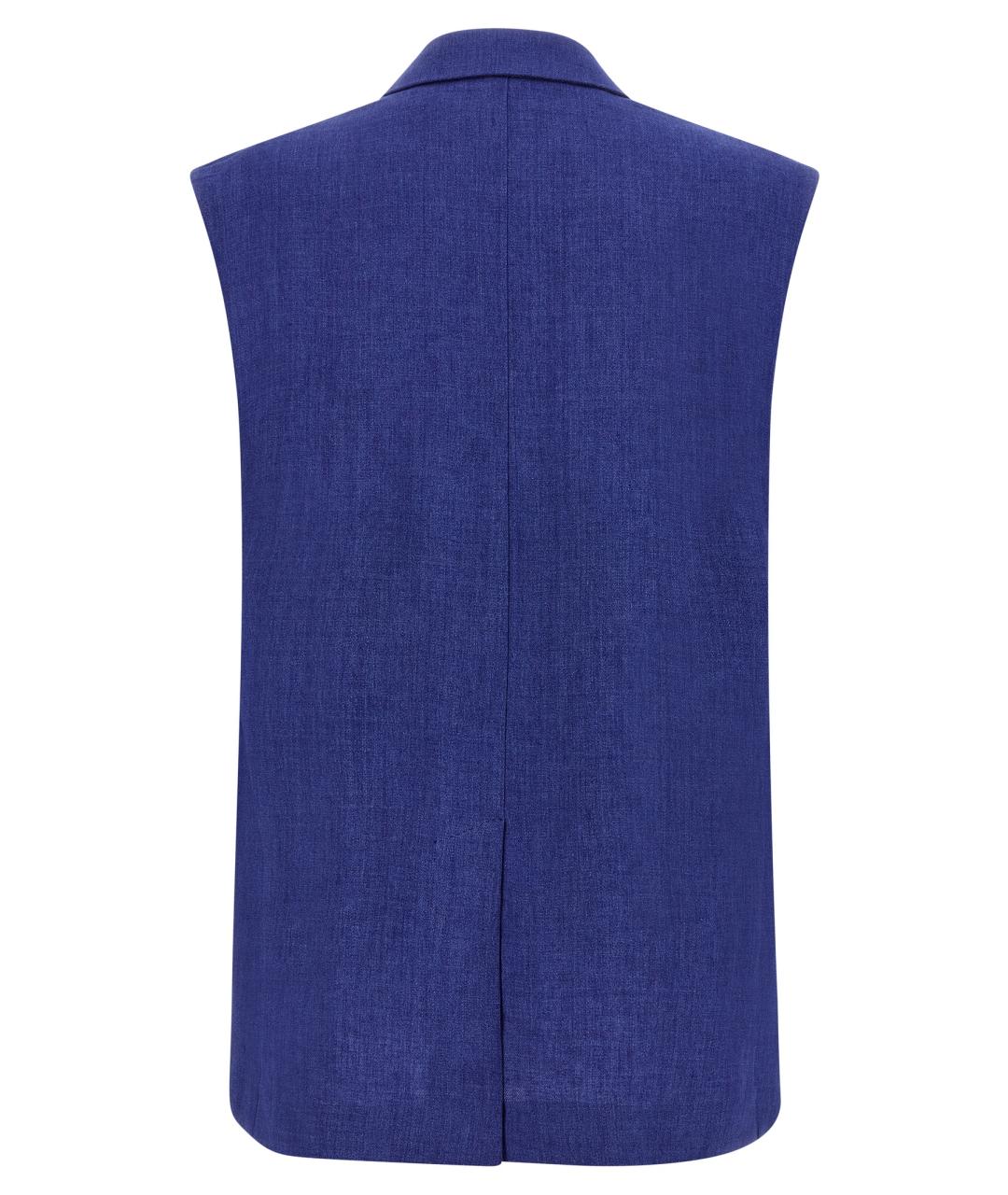 MAX MARA STUDIO Синий льняной жакет/пиджак, фото 2