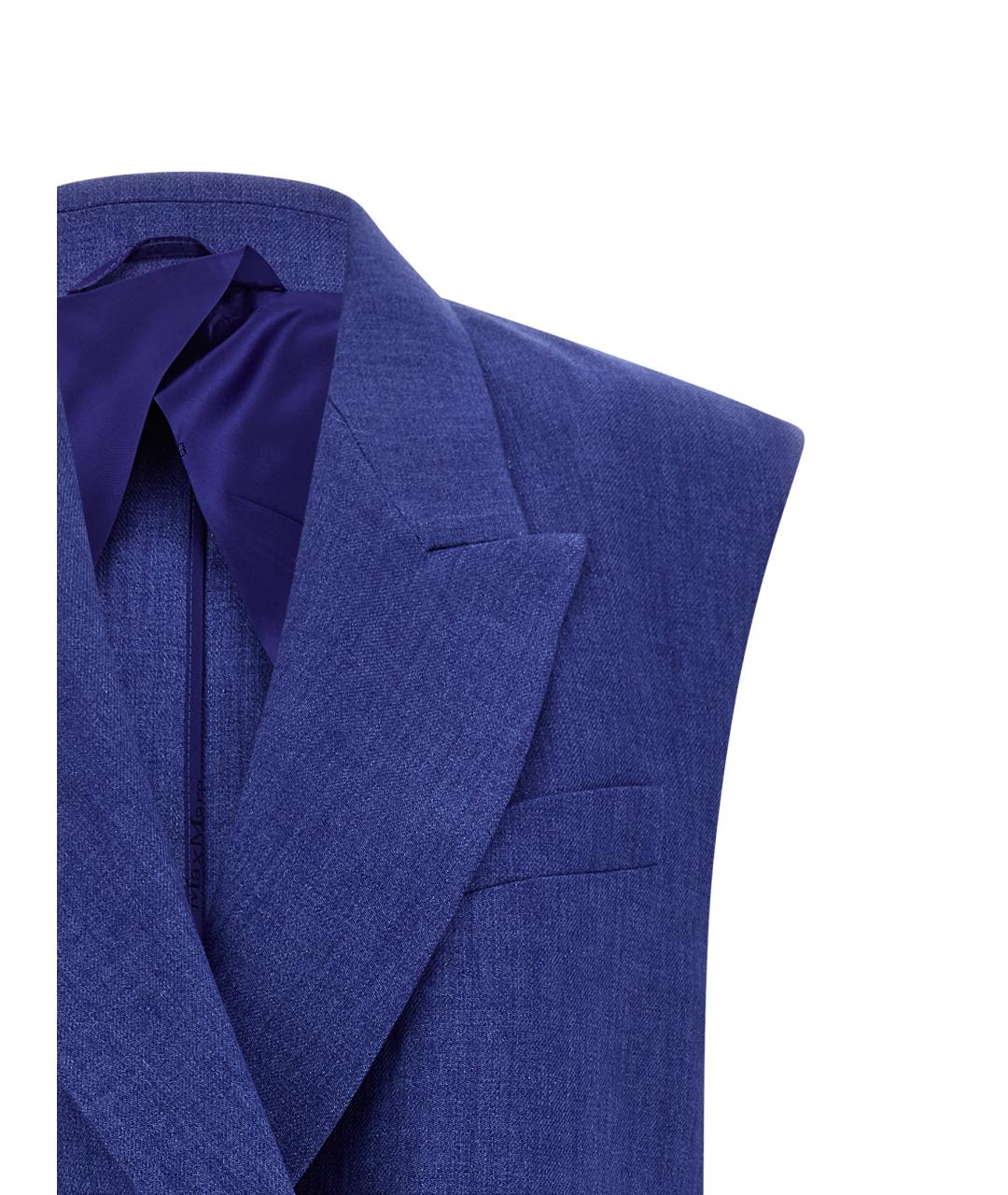 MAX MARA STUDIO Синий льняной жакет/пиджак, фото 3