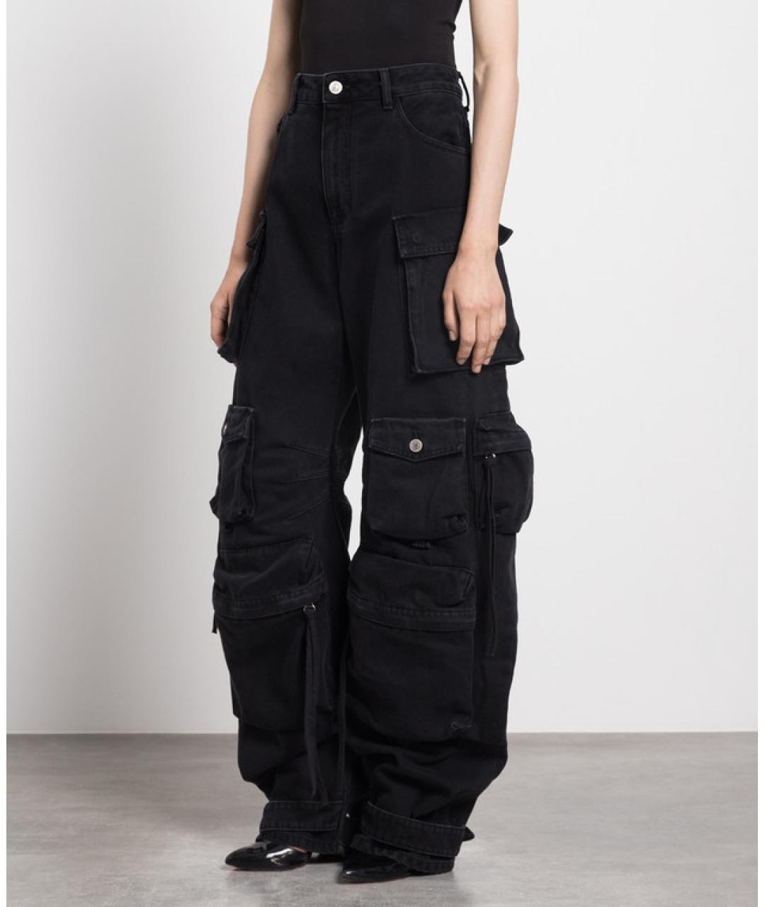 THE ATTICO Черные хлопковые прямые джинсы, фото 5