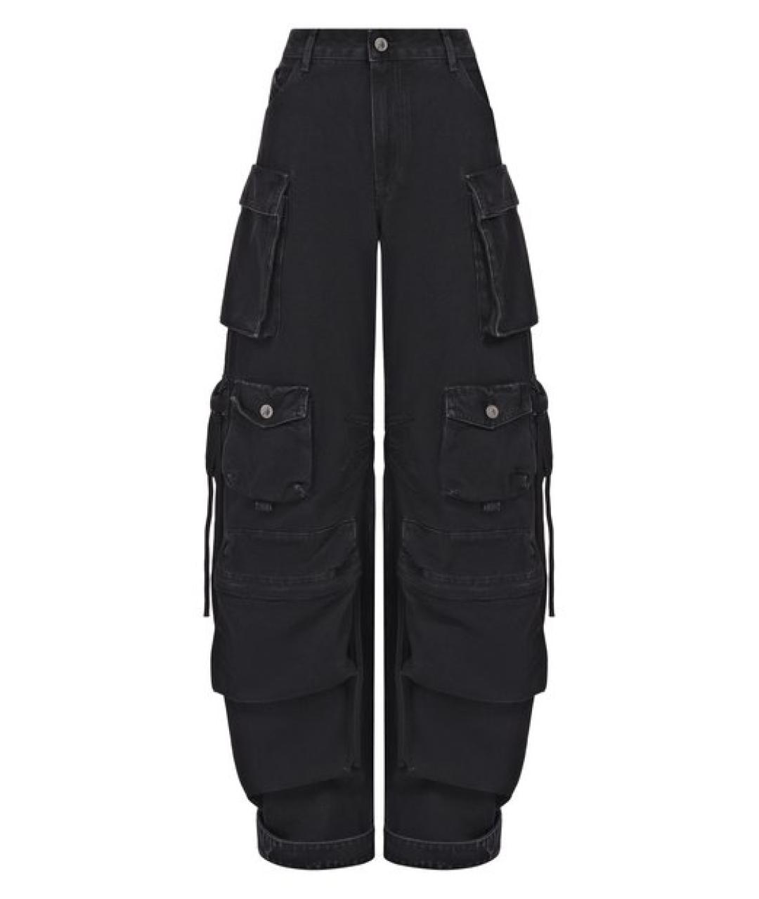 THE ATTICO Черные хлопковые прямые джинсы, фото 1