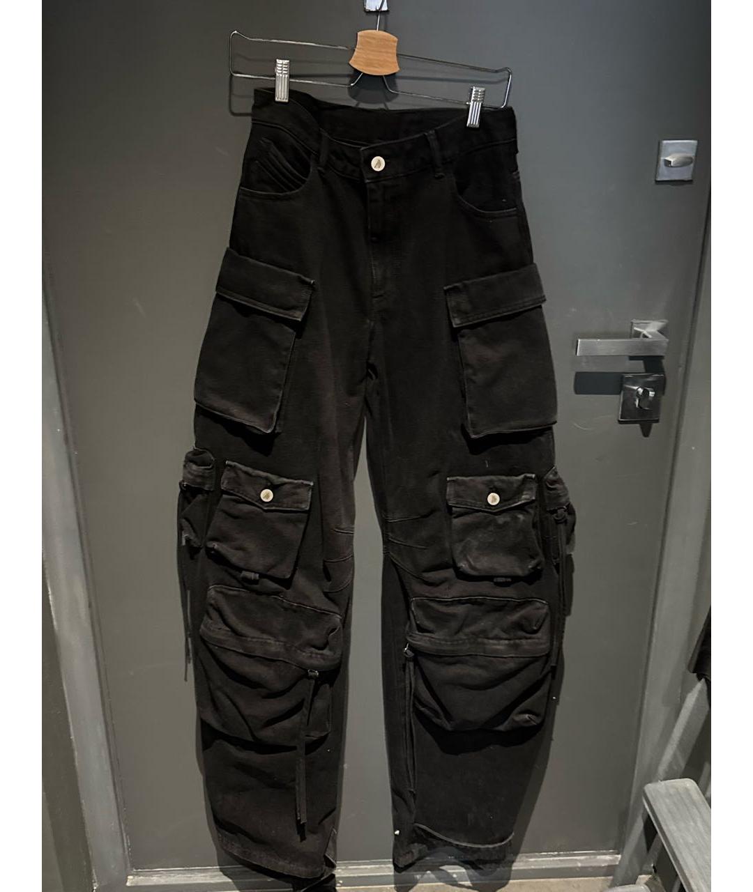 THE ATTICO Черные хлопковые прямые джинсы, фото 4