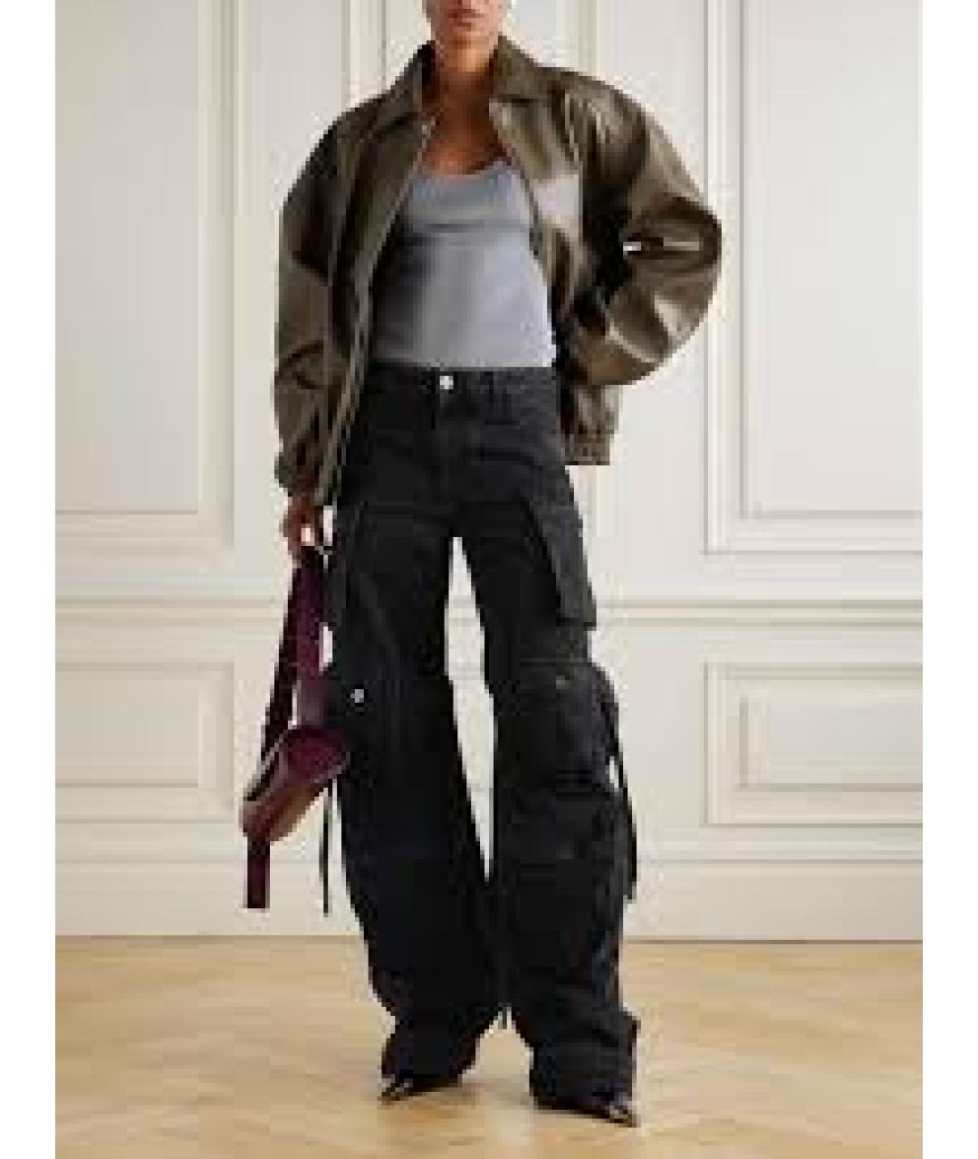 THE ATTICO Черные хлопковые прямые джинсы, фото 6