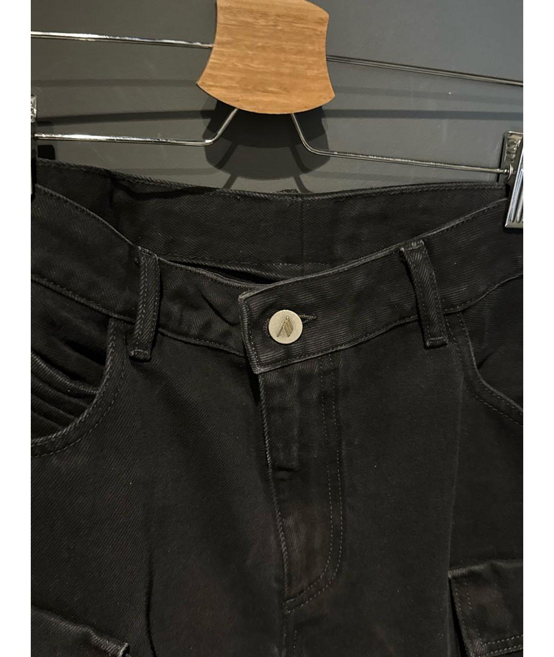 THE ATTICO Черные хлопковые прямые джинсы, фото 2
