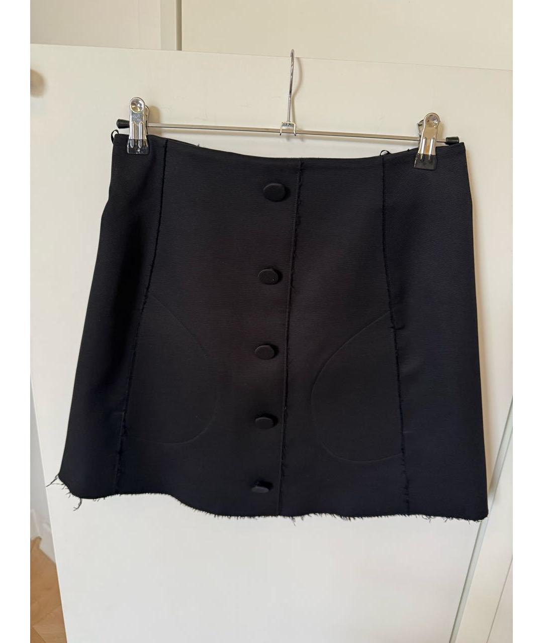 KHAITE Черная полиэстеровая юбка мини, фото 5