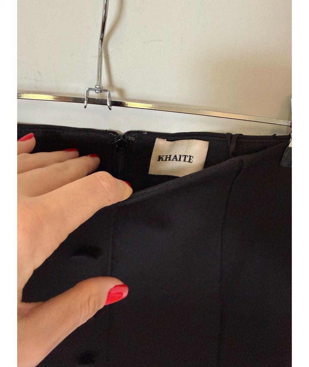 KHAITE Черная полиэстеровая юбка мини, фото 3