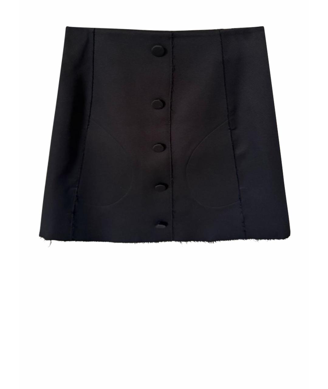 KHAITE Черная полиэстеровая юбка мини, фото 1