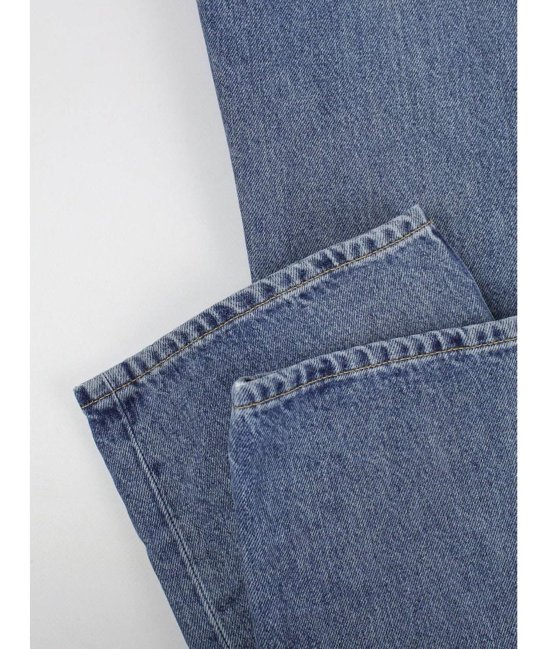 SAINT LAURENT Голубые хлопковые прямые джинсы, фото 8