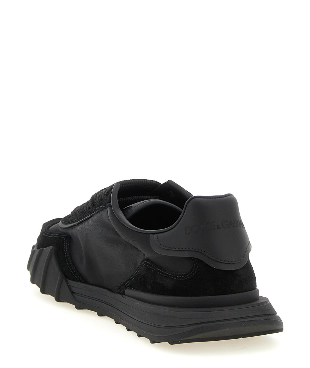 DOLCE&GABBANA Черные текстильные низкие кроссовки / кеды, фото 3