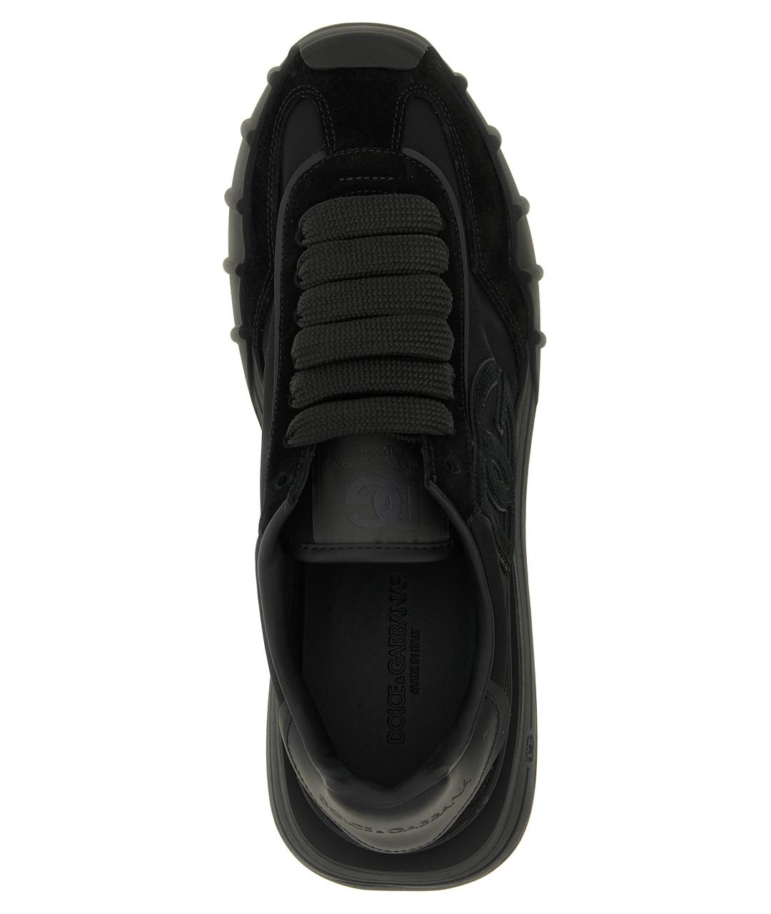 DOLCE&GABBANA Черные текстильные низкие кроссовки / кеды, фото 4