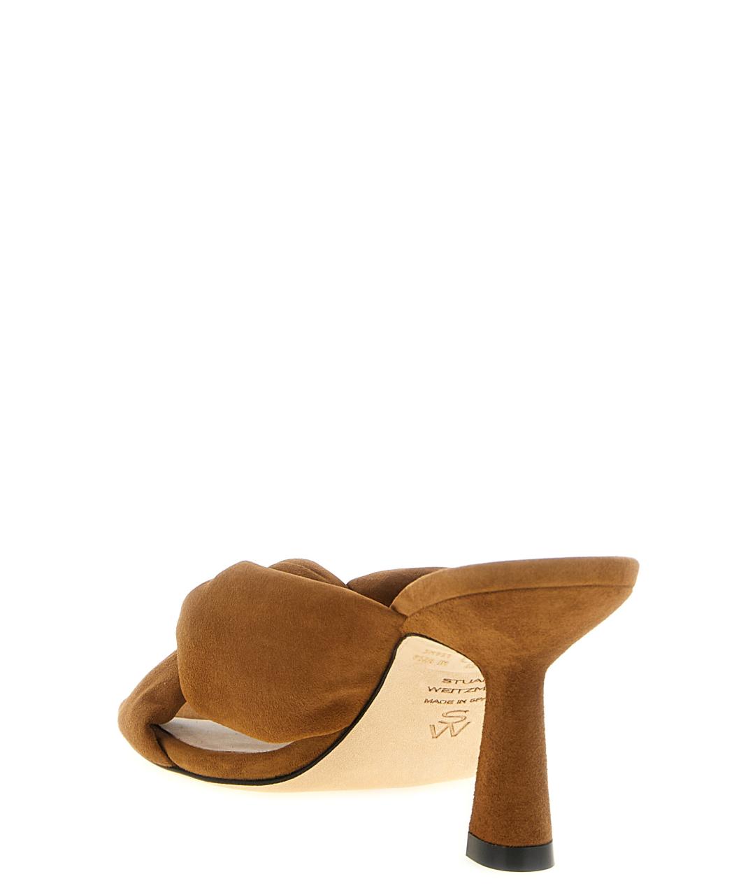 STUART WEITZMAN Коричневые замшевые мюли, фото 3