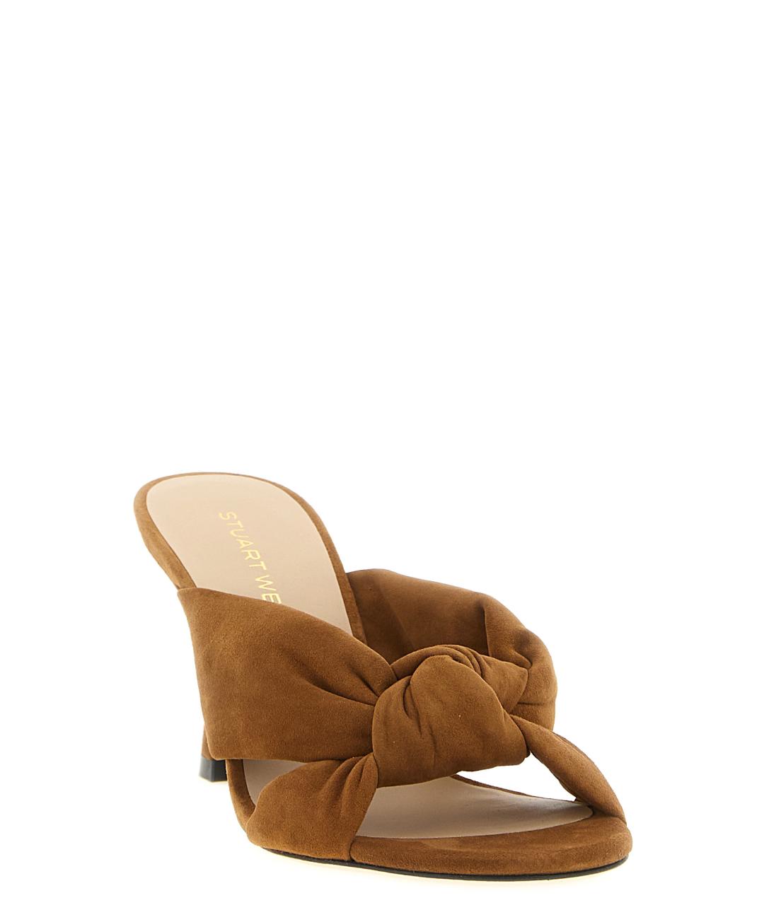 STUART WEITZMAN Коричневые замшевые мюли, фото 2