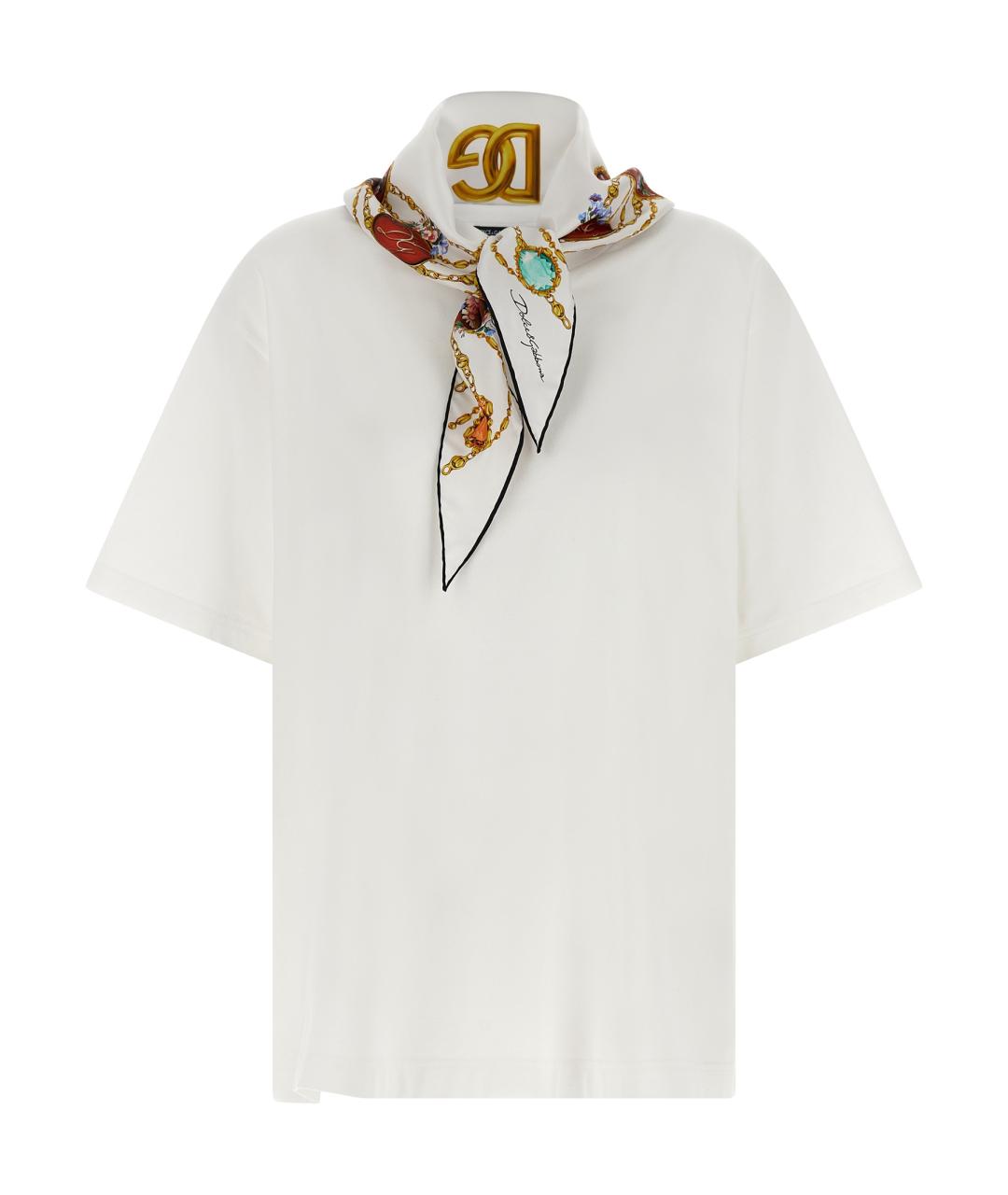 DOLCE&GABBANA Белая хлопковая футболка, фото 1