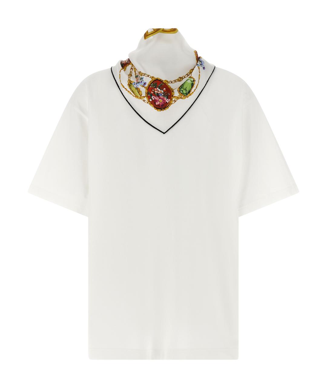 DOLCE&GABBANA Белая хлопковая футболка, фото 3