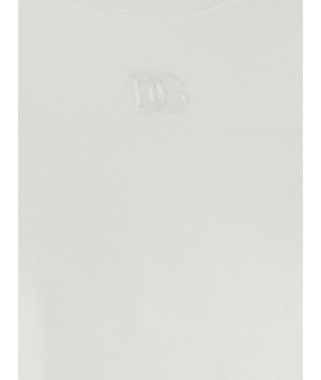 DOLCE&GABBANA Белая хлопковая футболка, фото 5
