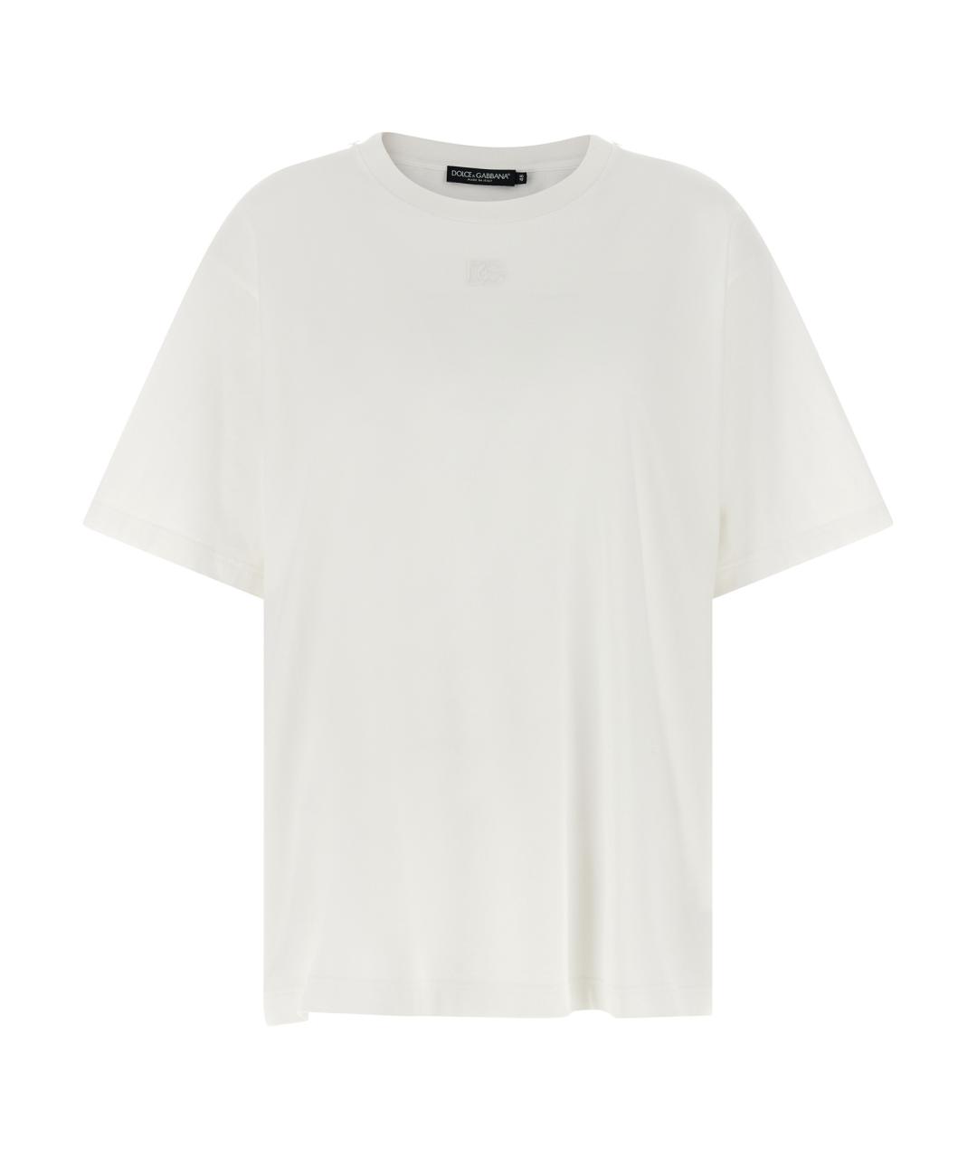 DOLCE&GABBANA Белая хлопковая футболка, фото 2