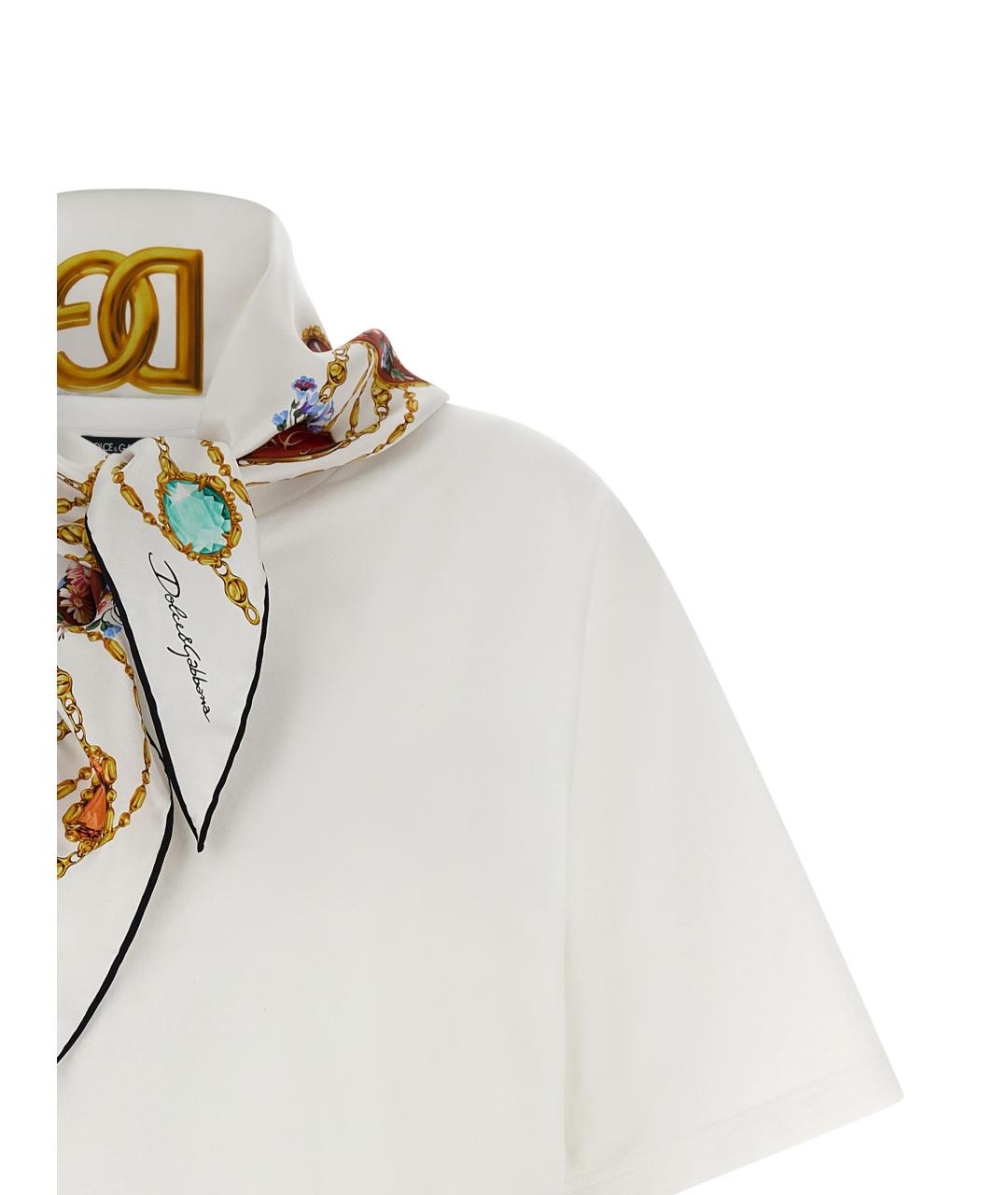DOLCE&GABBANA Белая хлопковая футболка, фото 4