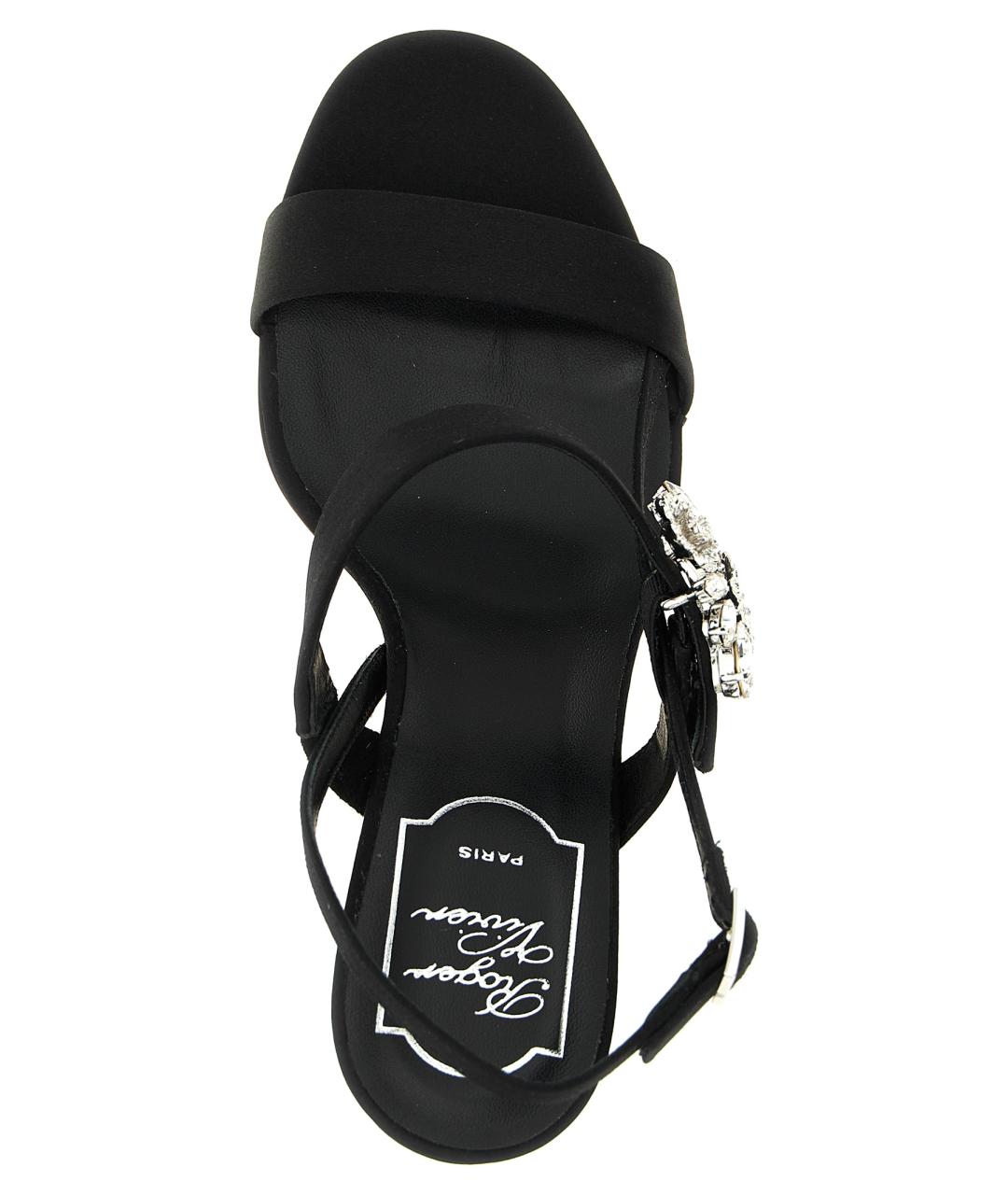 ROGER VIVIER Черные текстильные босоножки, фото 4