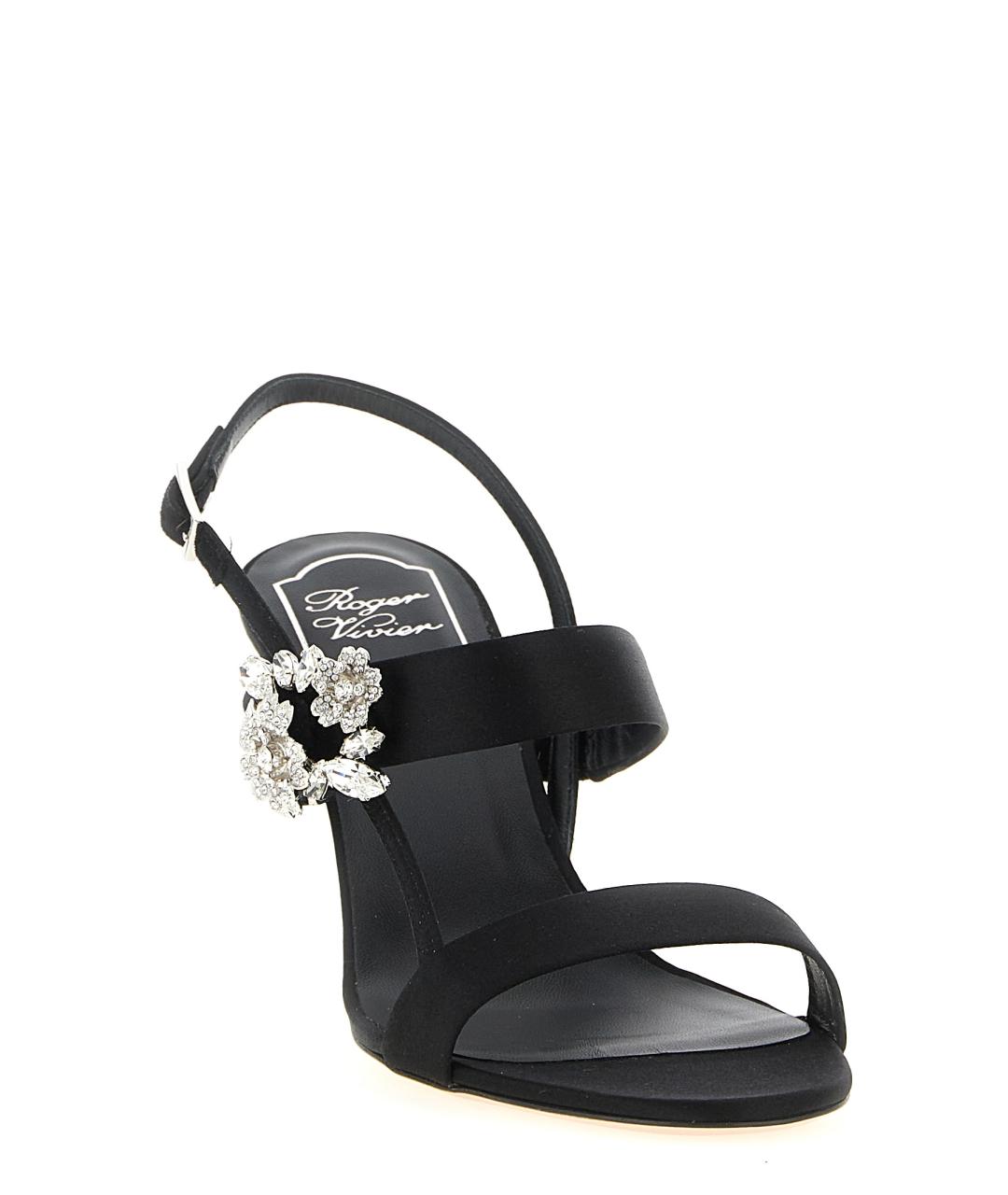 ROGER VIVIER Черные текстильные босоножки, фото 2