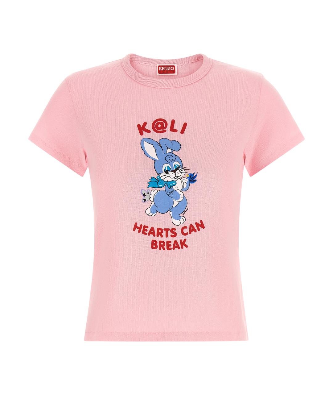 KENZO Розовая хлопковая футболка, фото 1