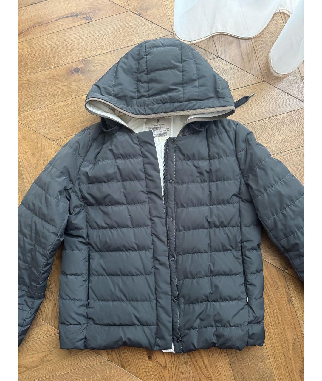 BRUNELLO CUCINELLI Серая полиэстеровая куртка, фото 9