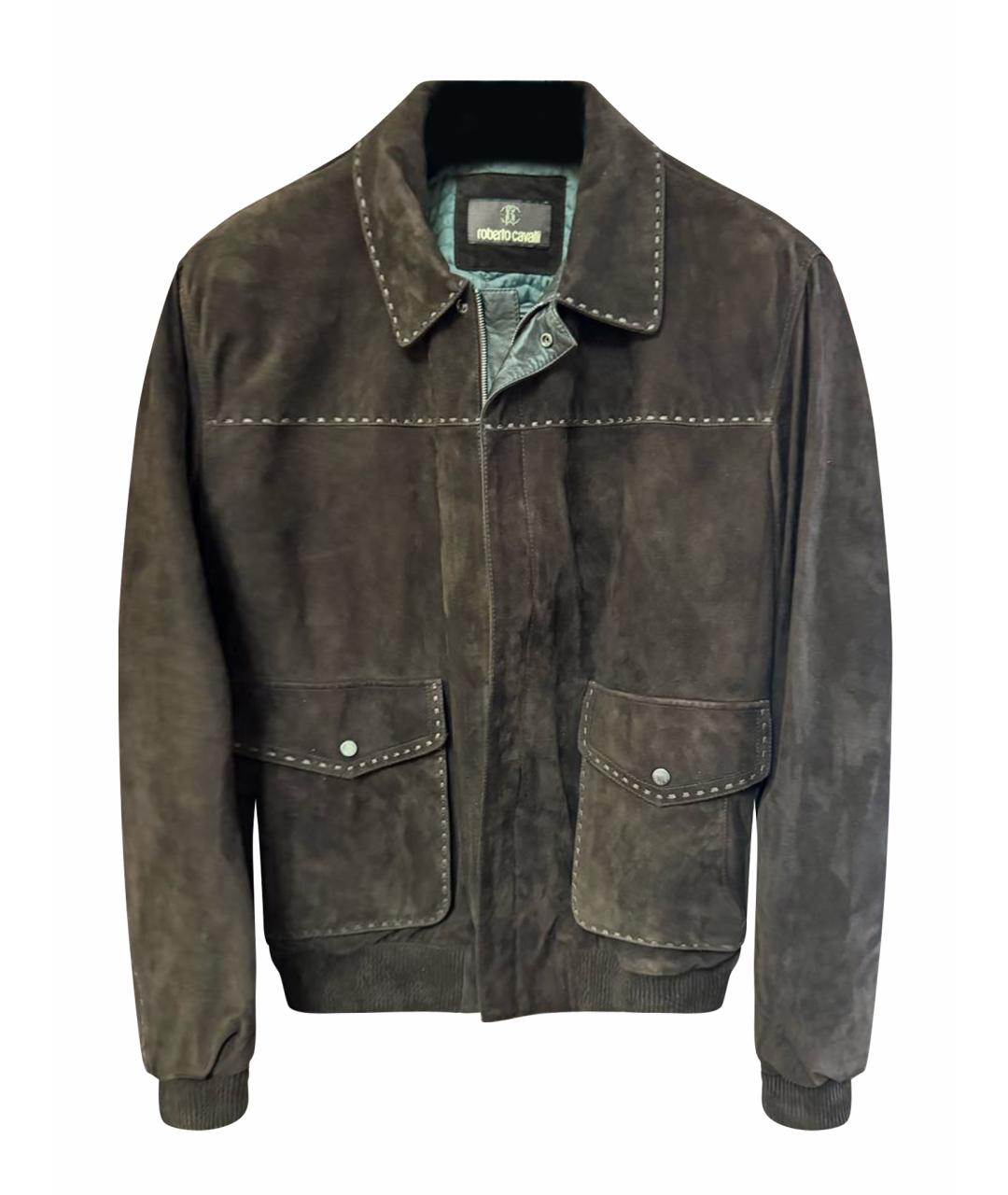 ROBERTO CAVALLI Коричневая замшевая куртка, фото 1