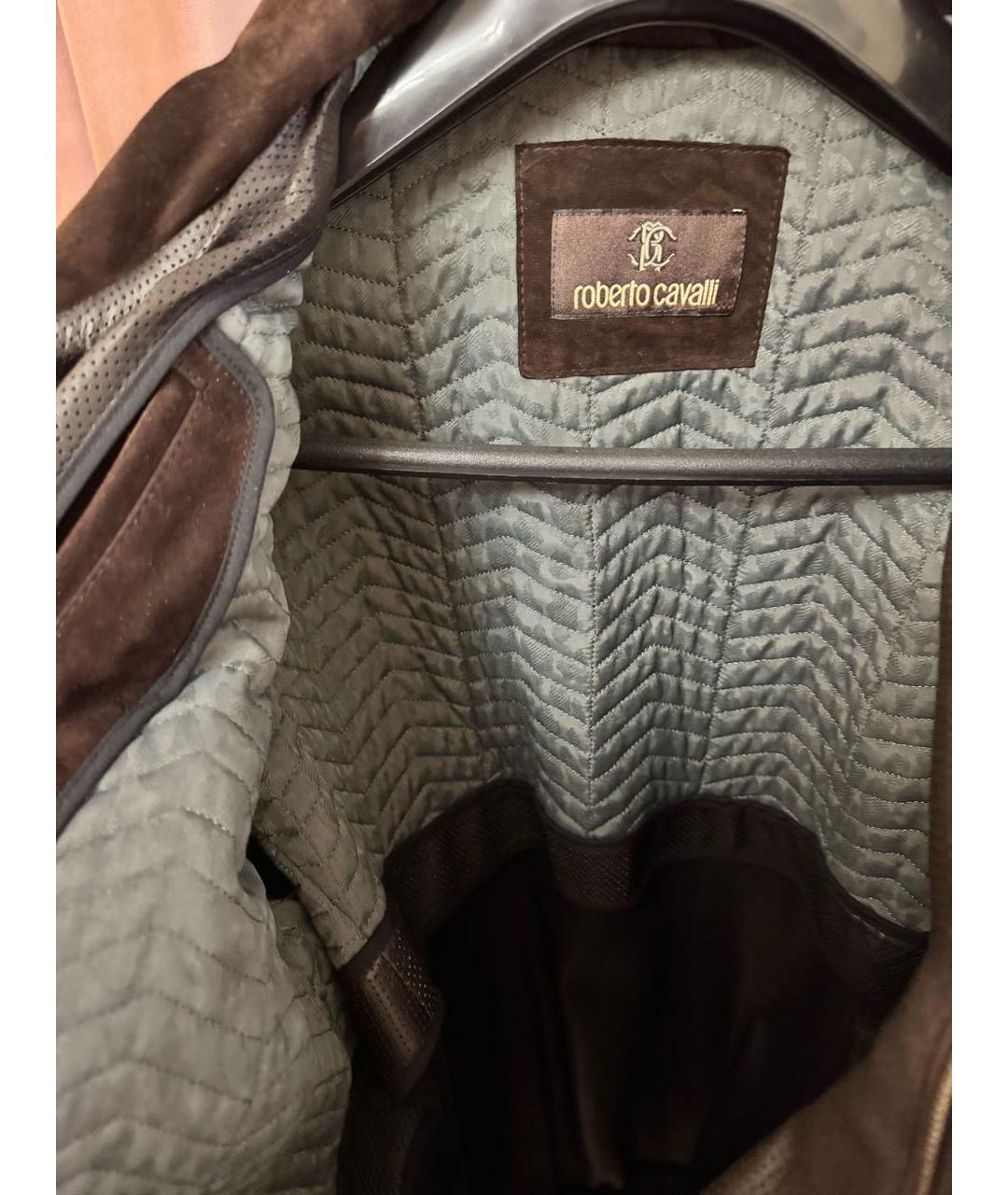 ROBERTO CAVALLI Коричневая замшевая куртка, фото 3