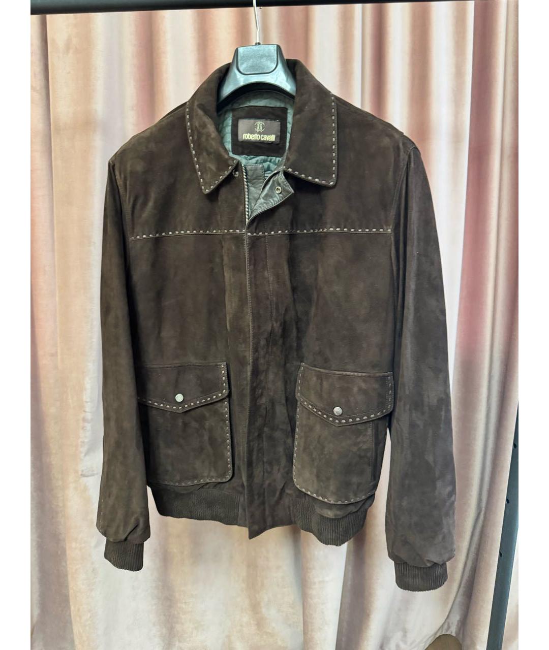 ROBERTO CAVALLI Коричневая замшевая куртка, фото 6