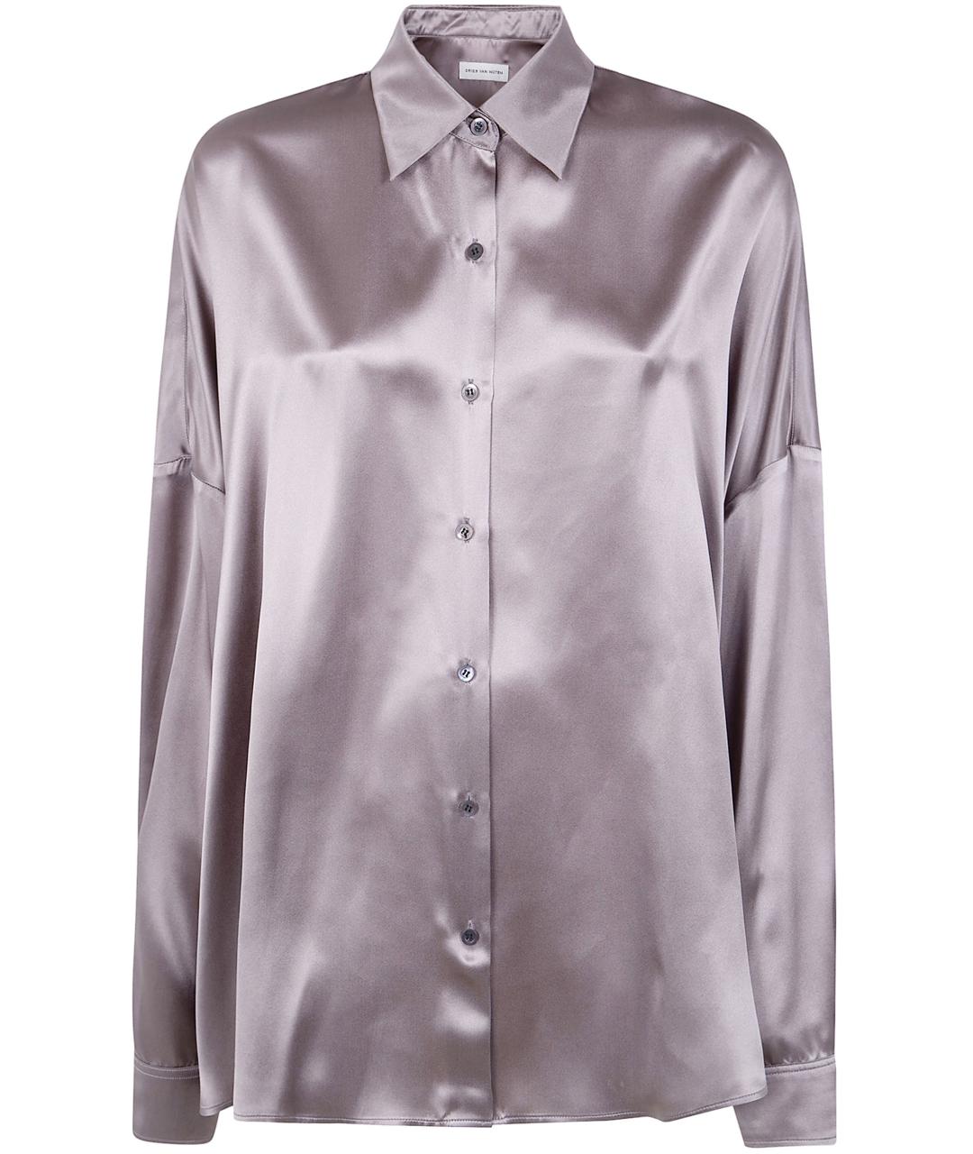DRIES VAN NOTEN Серая шелковая рубашка, фото 1