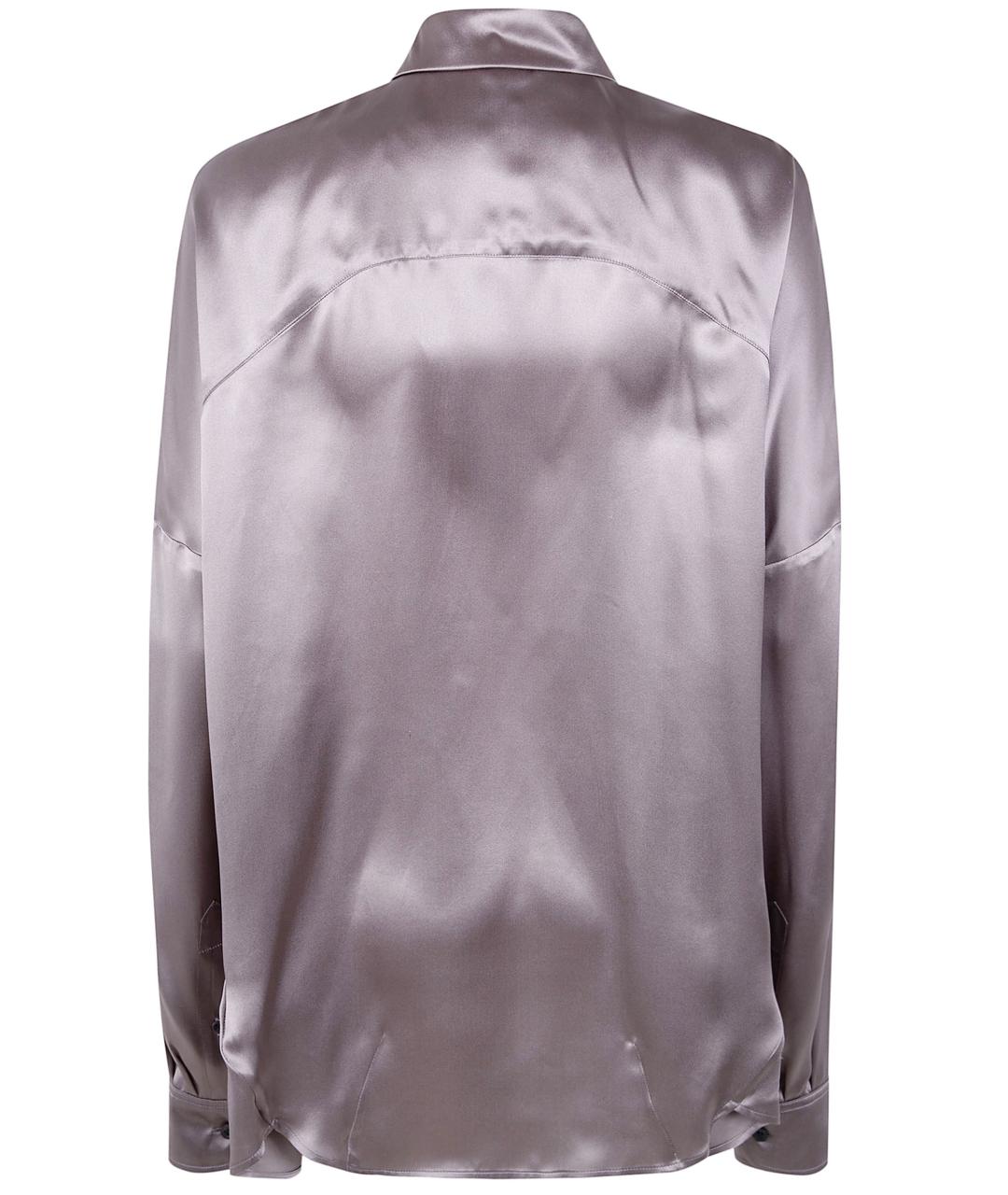 DRIES VAN NOTEN Серая шелковая рубашка, фото 2