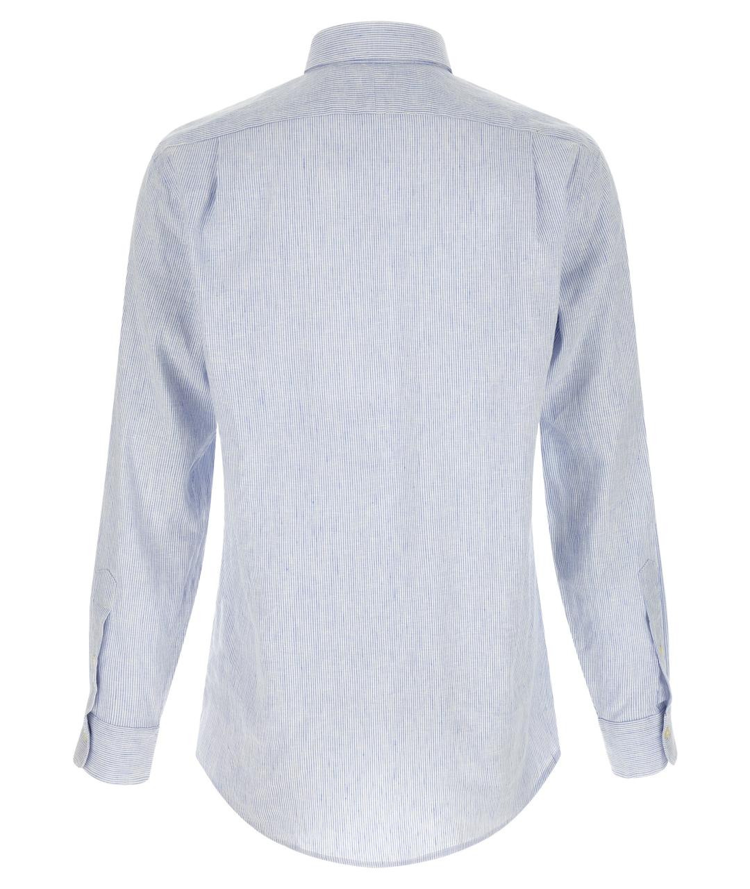 POLO RALPH LAUREN Голубая льняная кэжуал рубашка, фото 2