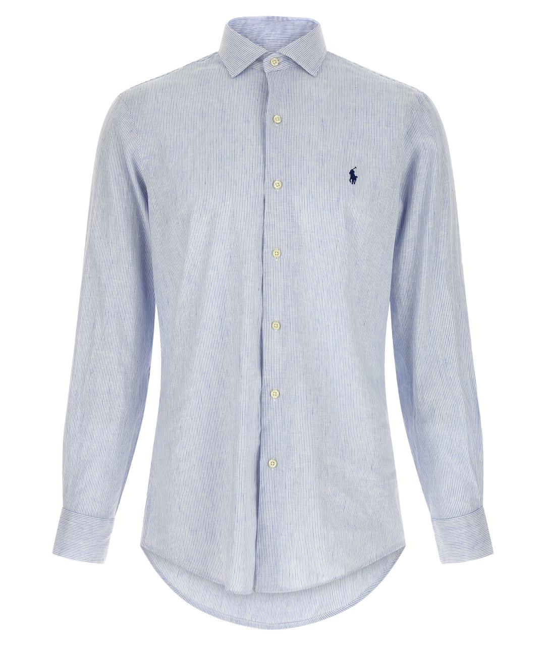 POLO RALPH LAUREN Голубая льняная кэжуал рубашка, фото 1