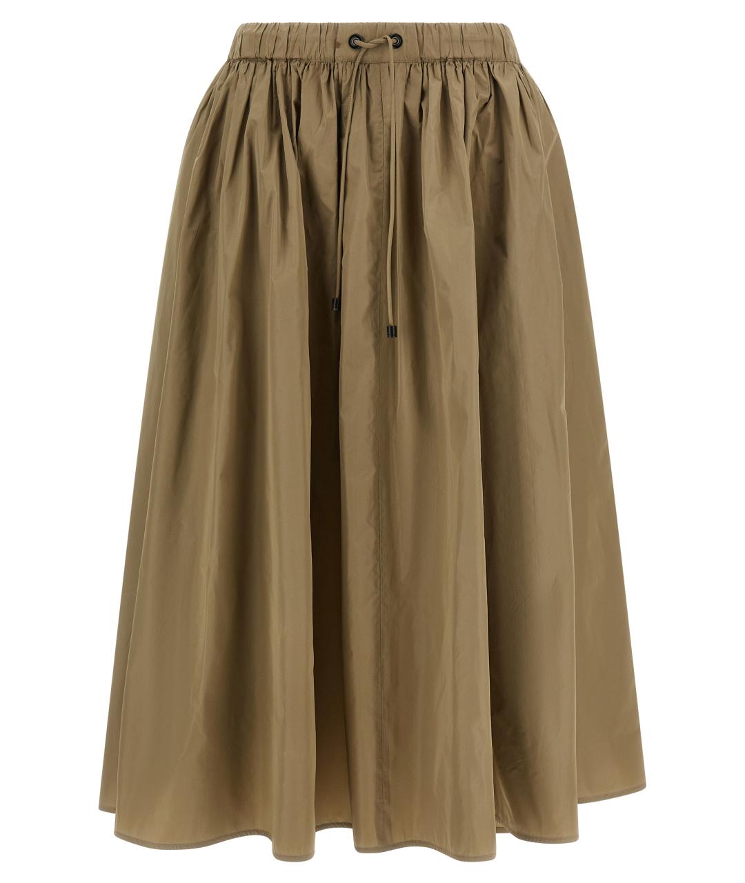 MAX MARA Коричневая полиэстеровая юбка миди, фото 1