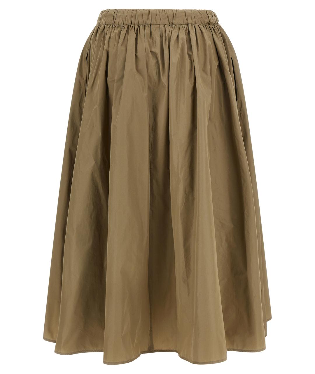 MAX MARA Коричневая полиэстеровая юбка миди, фото 2