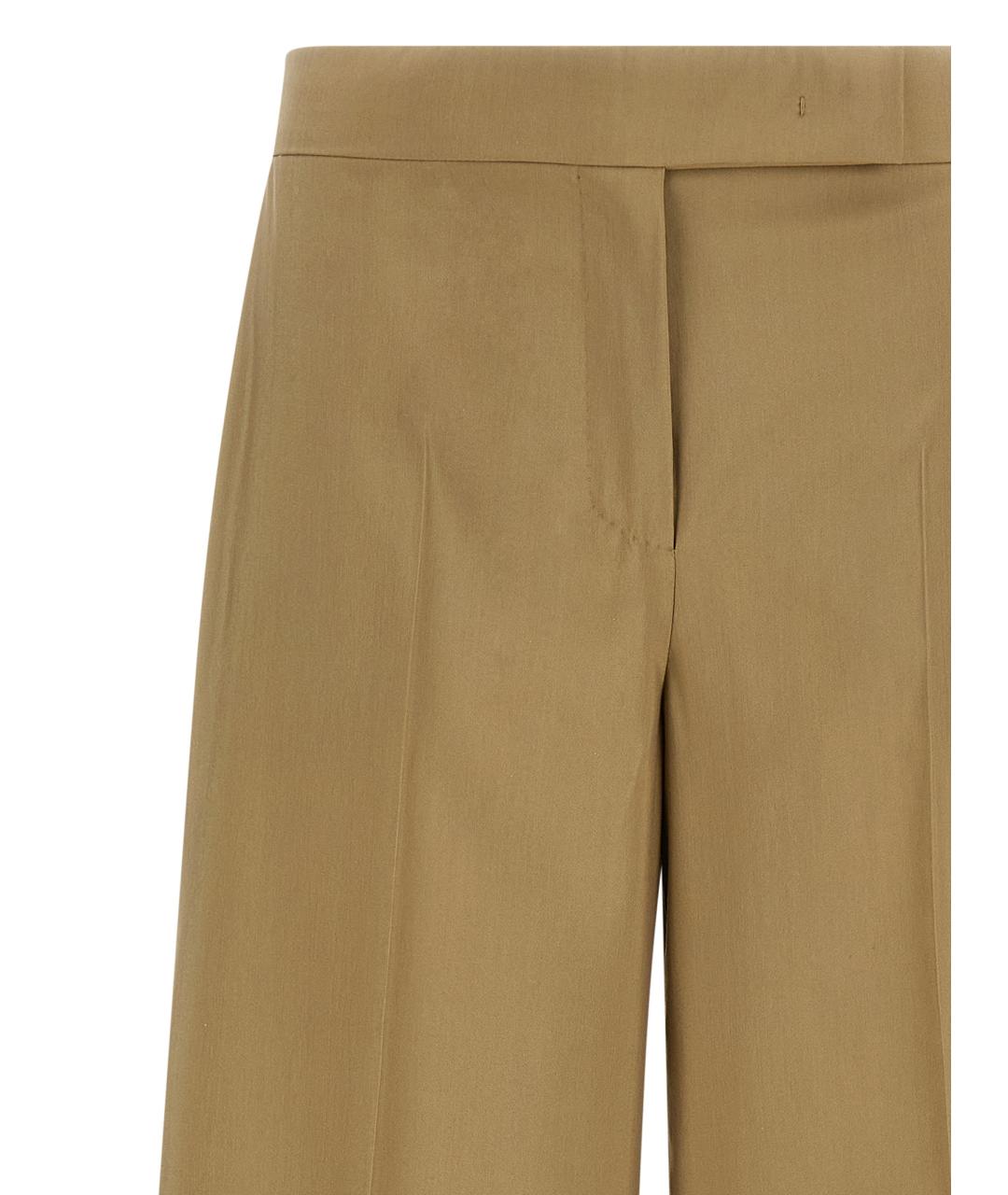 MAX MARA Бежевые шерстяные прямые брюки, фото 3