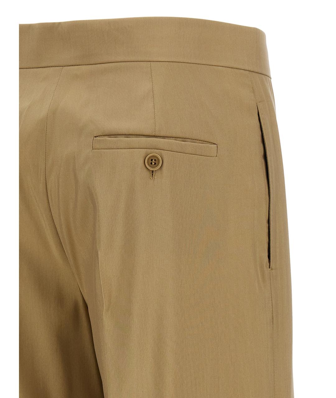 MAX MARA Бежевые шерстяные прямые брюки, фото 4