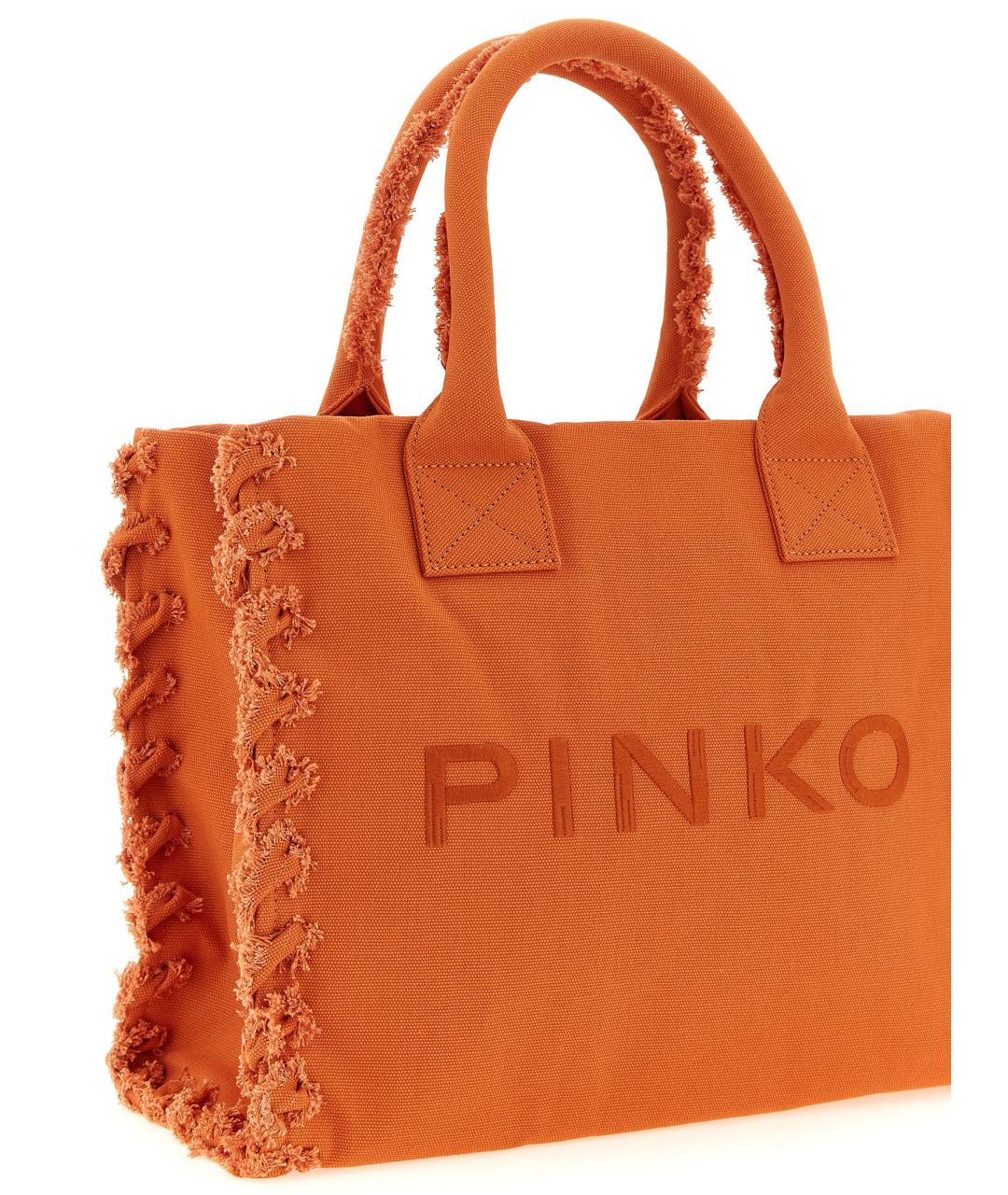 PINKO Оранжевая хлопковая сумка тоут, фото 3