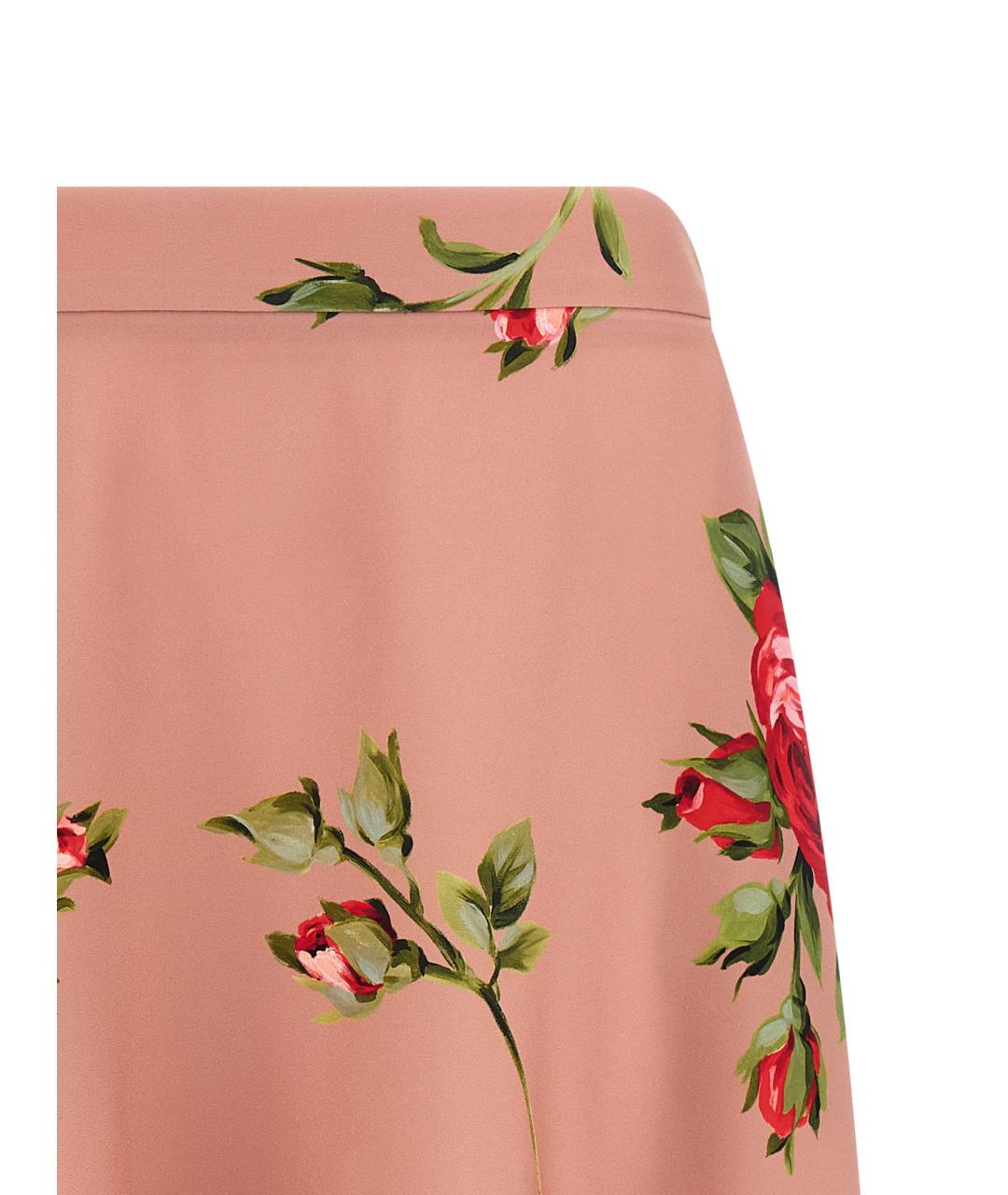 DOLCE&GABBANA Розовая шелковая юбка миди, фото 3