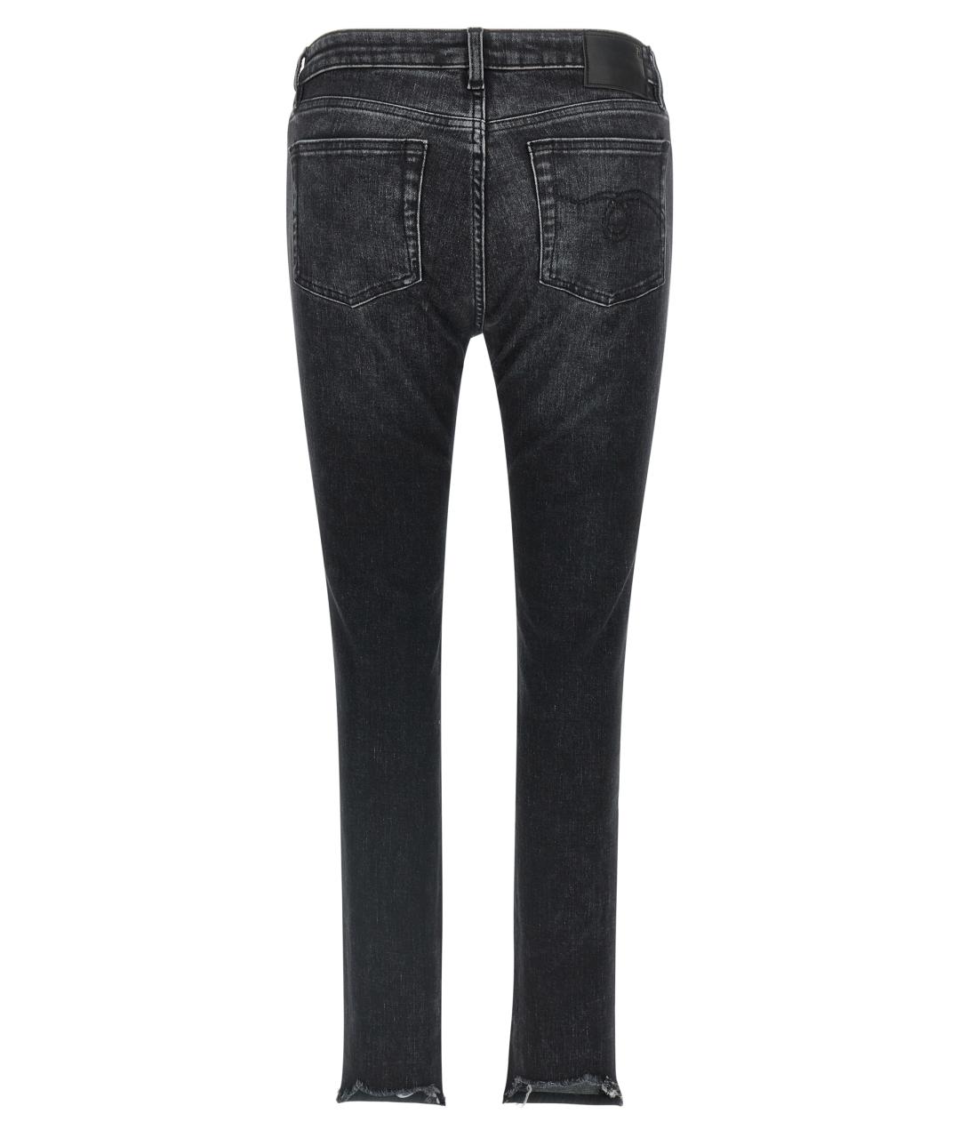 R13 Черные хлопковые прямые джинсы, фото 2