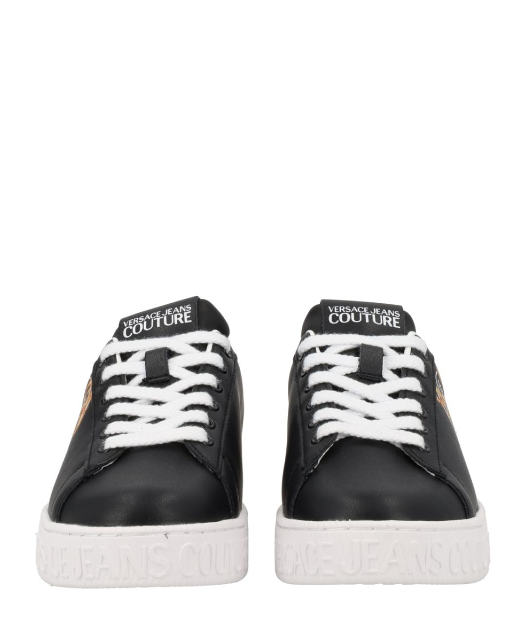VERSACE JEANS COUTURE Черные кожаные кеды, фото 2