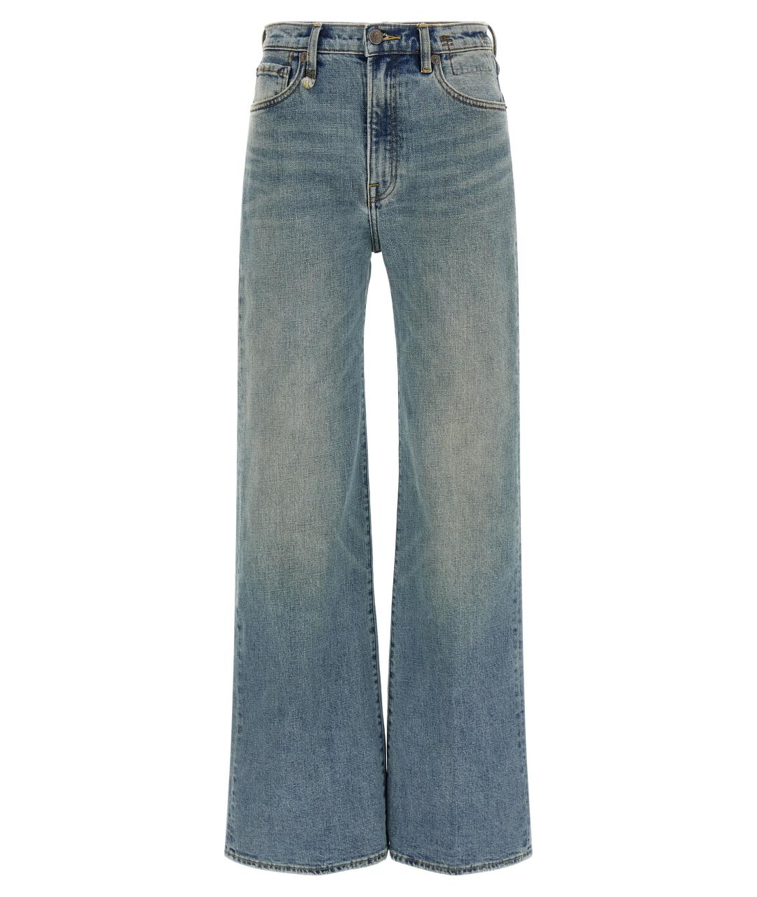 R13 Синие хлопковые прямые джинсы, фото 1