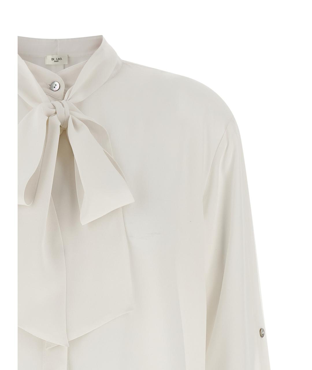 DI.LA3 PARI' Белая шелковая блузы, фото 3