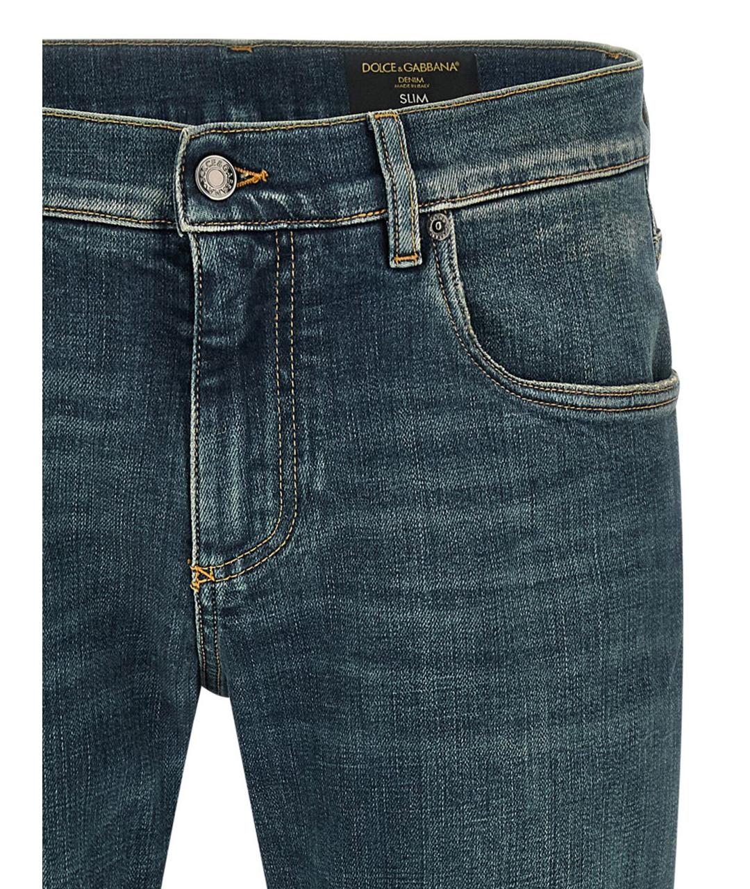 DOLCE&GABBANA Синие хлопковые джинсы скинни, фото 3