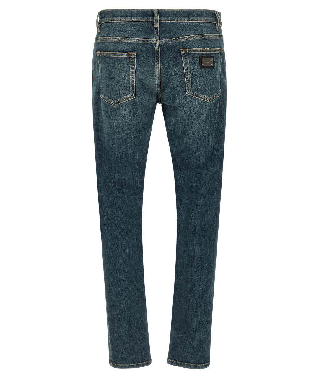 DOLCE&GABBANA Синие хлопковые джинсы скинни, фото 2